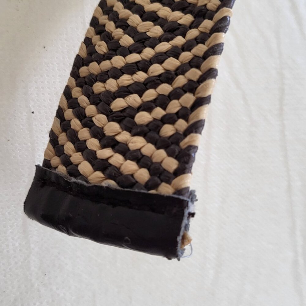 Woven Black & Cream Women's Belt with Round Buckle - Picture 8 of 12